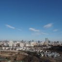 仙台城から見た仙台市街の一望