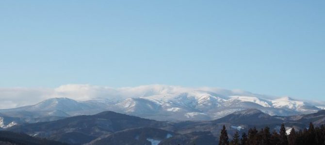 栗駒山の冬の風景