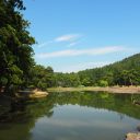 毛越寺大泉が池の初夏の風景写真