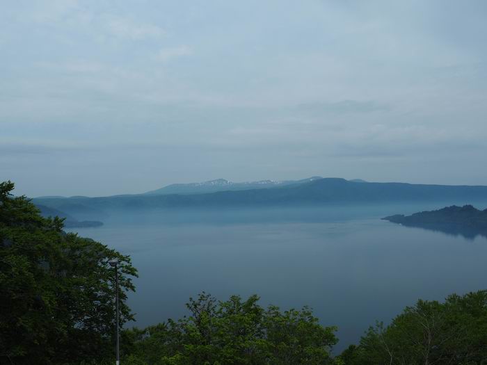 発荷峠展望台の十和田湖の眺望写真
