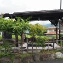 葉山温泉の足湯の風景写真